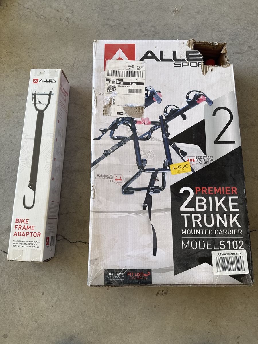 Allen Sports Premier 2-Bike Trunk Mounted Carrier Model S102 with Bike Frame Adaptor