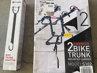 Allen Sports Premier 2-Bike Trunk Mounted Carrier Model S102 with Bike Frame Adaptor