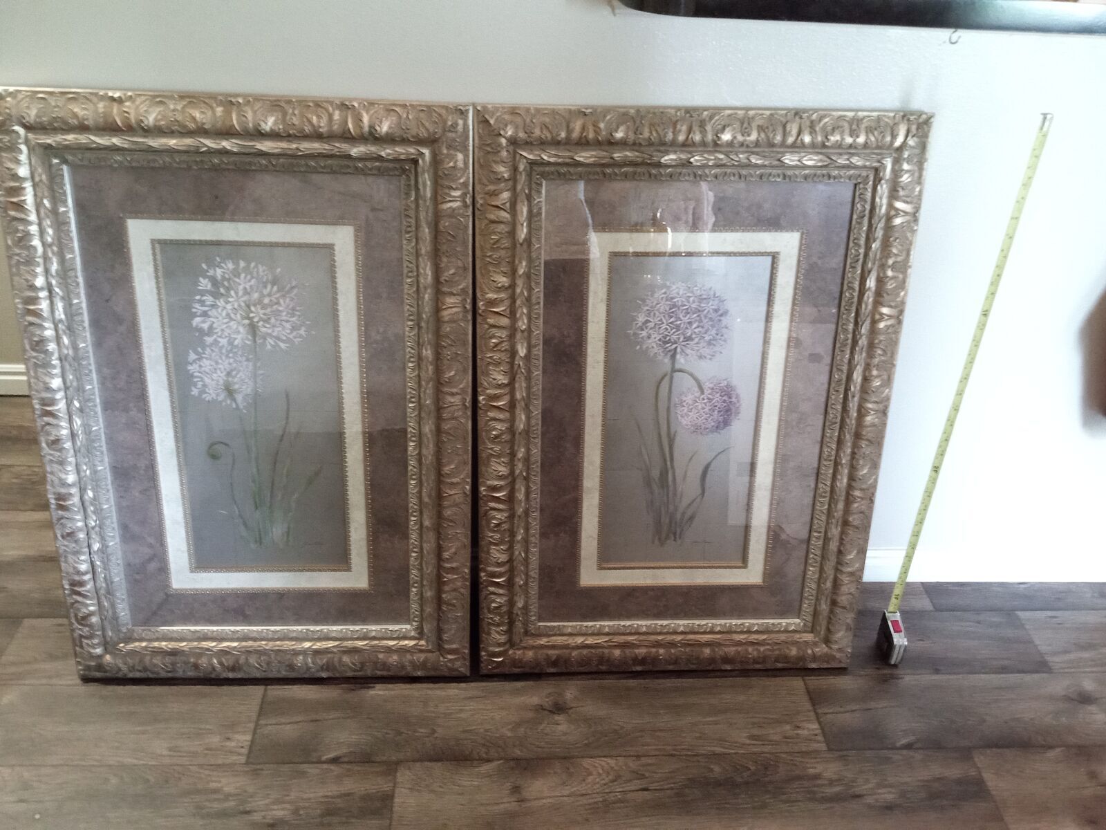 Office art Two High quality custom framed matted fine art wall art artwork alliums floral