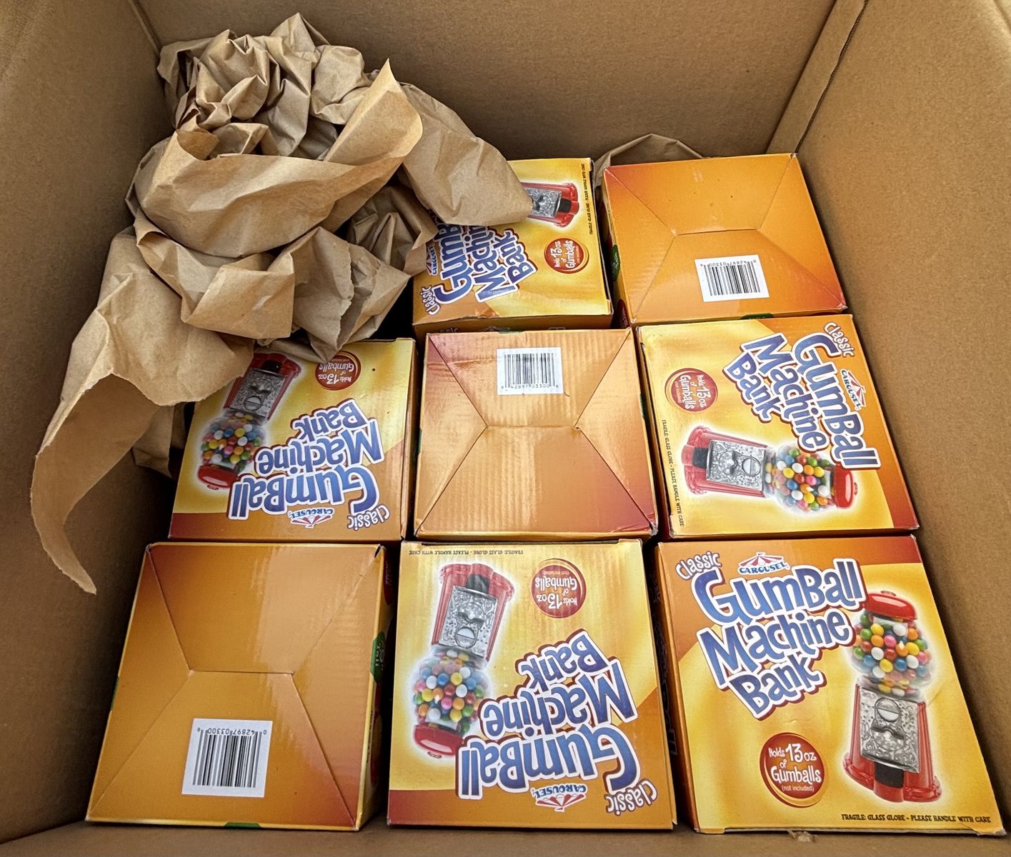 Box of 9-inch Classic Carousel Gumball Machines