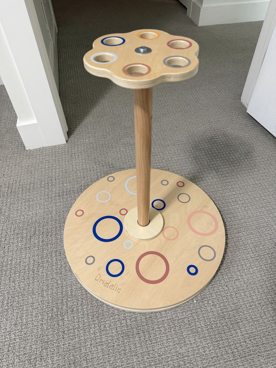Dridelle Wooden Baby Activity Stand & Toy Holder - Excellent Condition, Natural Wood Finish