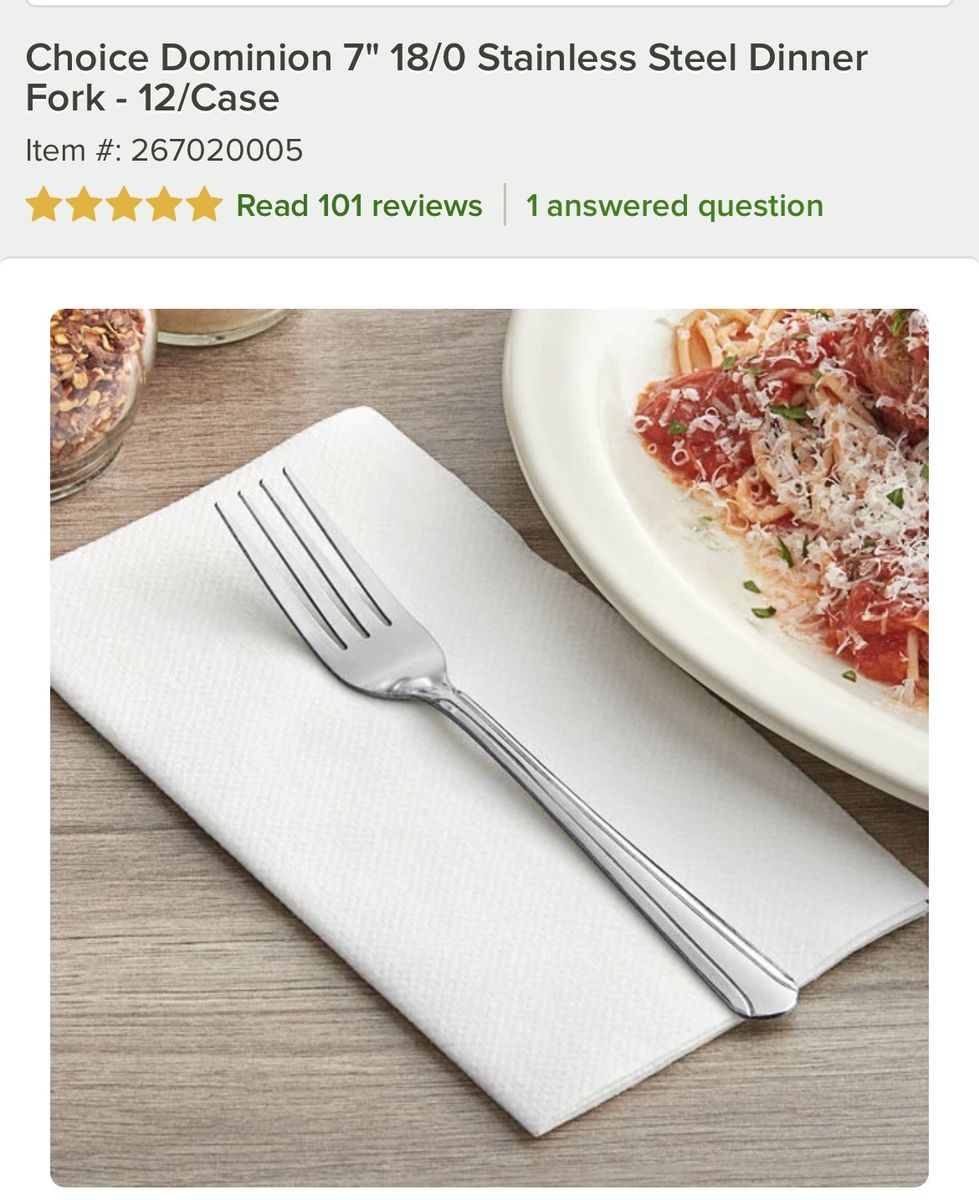 Set of 24, New, Stainless Steel Dinner Fork - Choice Dominion 7" 18/0