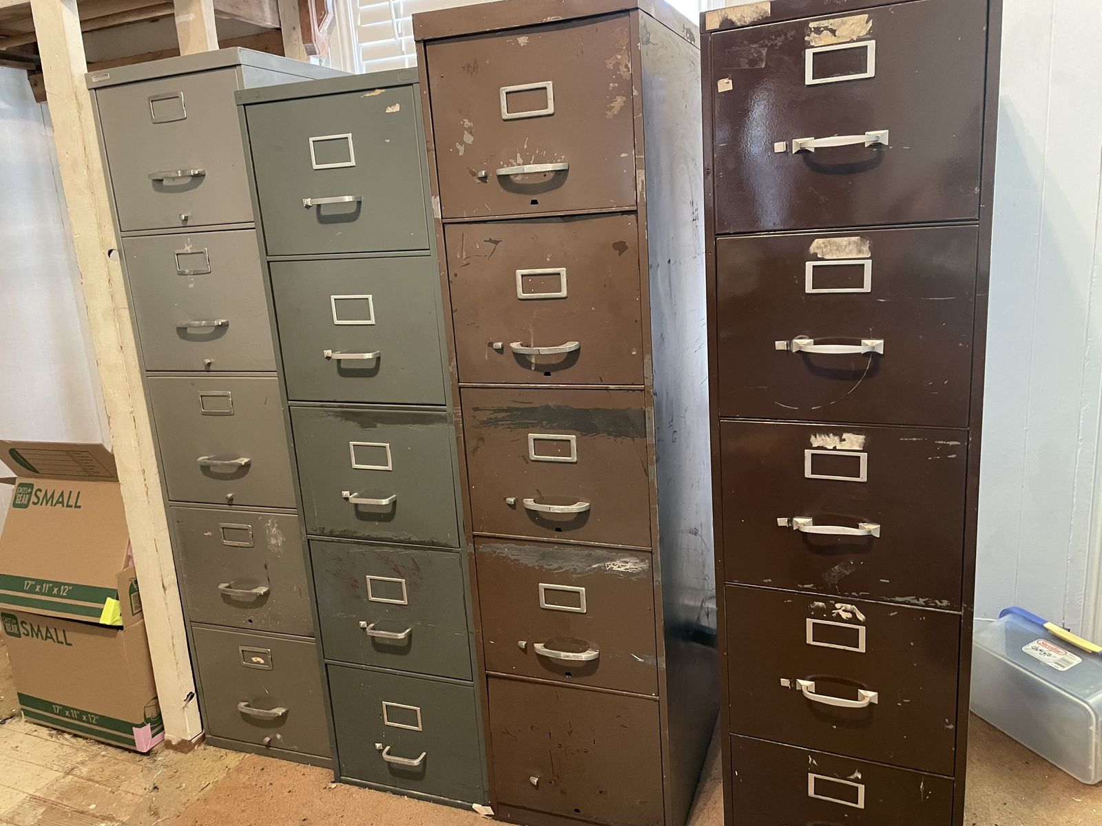 4 Filing Cabinets $100