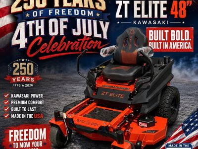 Bad Boy ZT Elite 48” Kawasaki 4th of July Sale