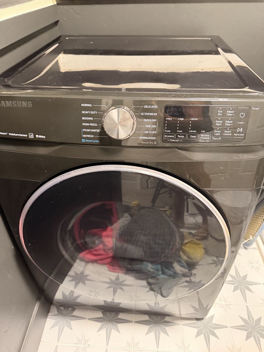 Samsung DVE50A8600V Smart Dial Front Load Electric Dryer with Steam Sanitize - Black Stainless Steel