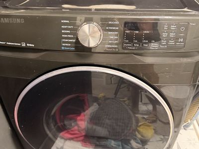 Samsung DVE50A8600V Smart Dial Front Load Electric Dryer with Steam Sanitize - Black Stainless Steel