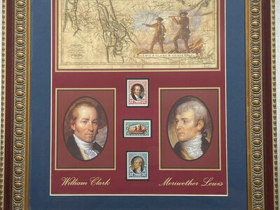 Lewis and Clark stamps framed