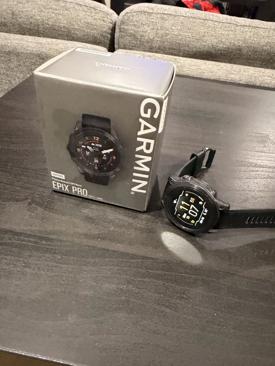 Garmin Epix Pro (Gen 2) Sapphire 47mm GPS Smartwatch - Black, New Strap