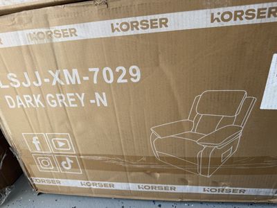 KORSER LSJJ-XM-7029 Dark Grey Recliner Chair - New in Box