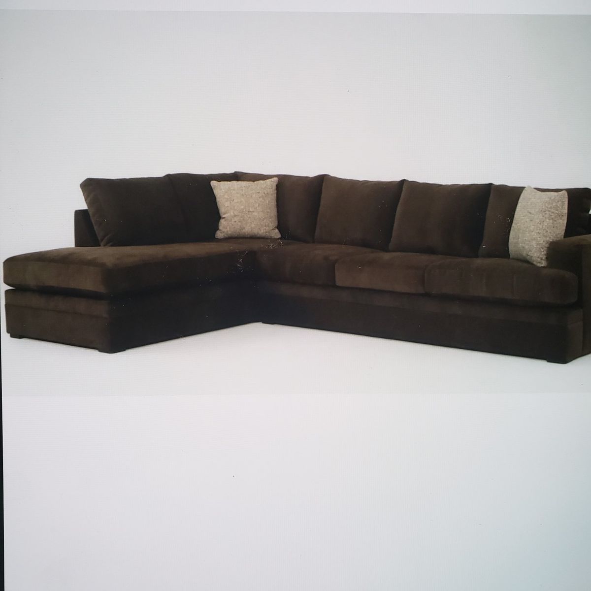 Chocolate Brown L-Shaped Sectional Couch