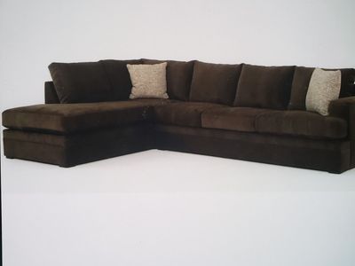 Chocolate Brown L-Shaped Sectional Couch