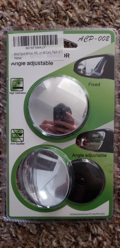 2-Way Angle Adjustable Blind Spot Mirror (2-Pack)