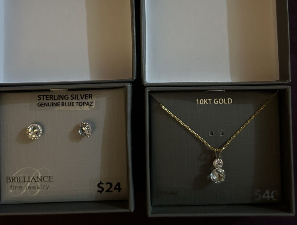 Blue Topaz Jewelry Set NIB $50