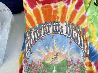 Vintage Grateful Dead Tie-Dye T-Shirt - Sun/Mountain Graphic, Vibrant Colors (Men's X-Large)