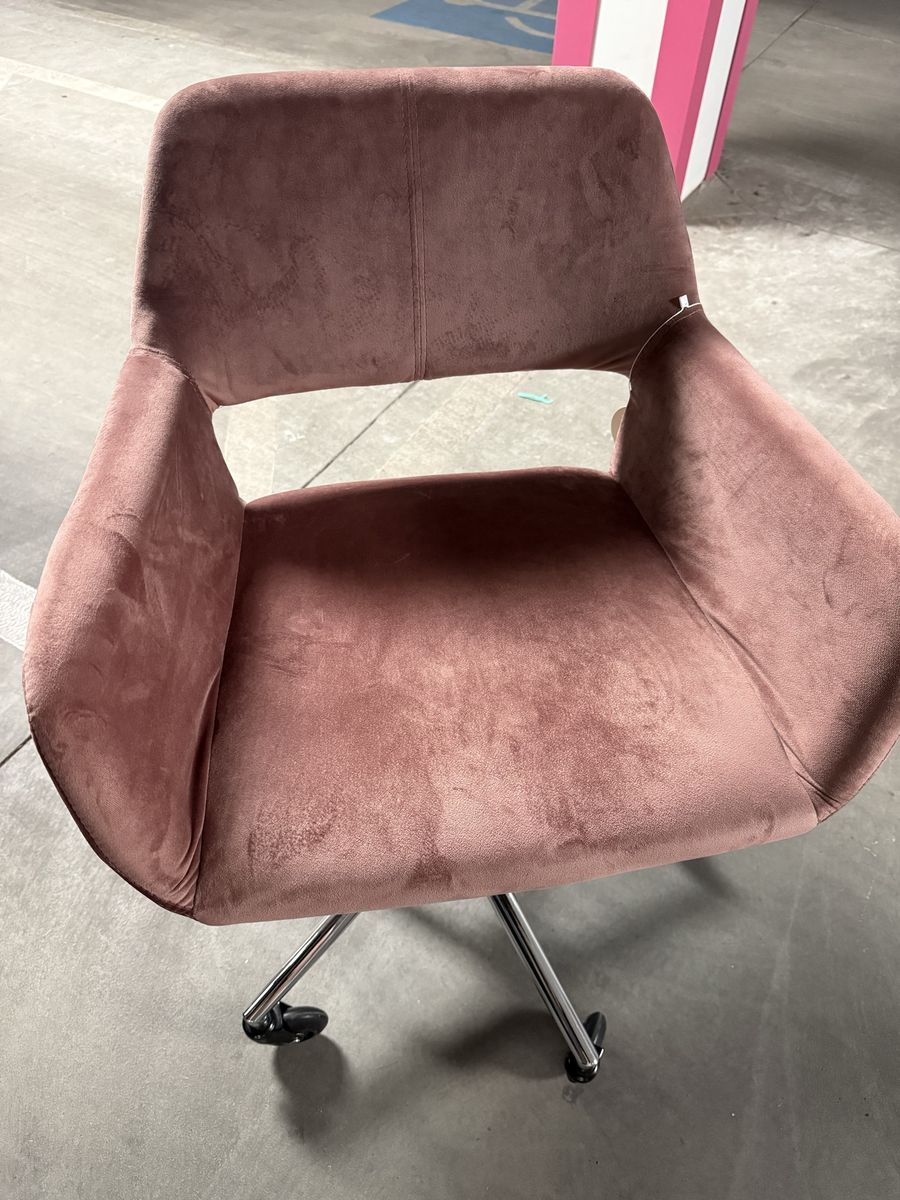 Pink Velvet Office Chair Swivel Chair Adjustable Height Mid-Century Modern Desk Chair
