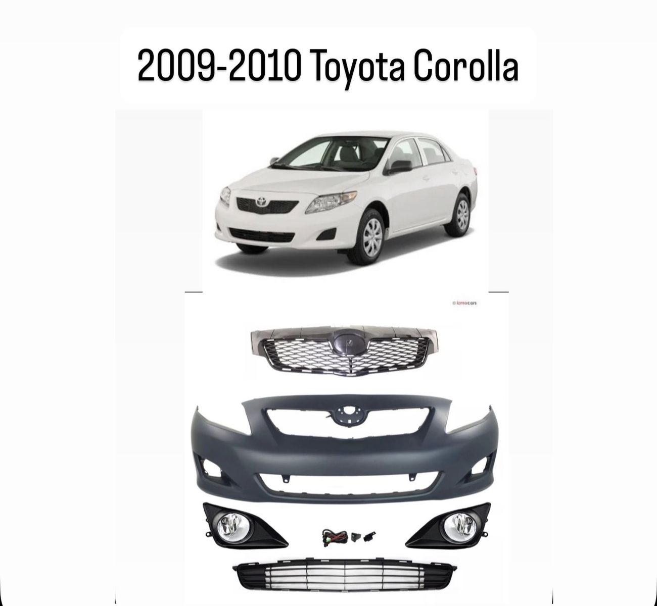 2009-2010 Toyota Corolla Front Bumper, Grille & Fog Lights Kit