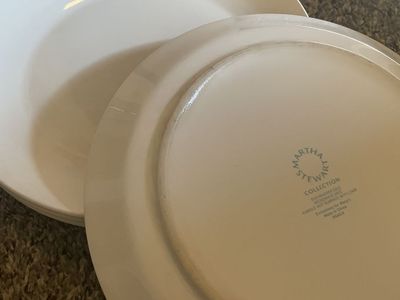 4 Martha Stewart Collection White Dinner Plates