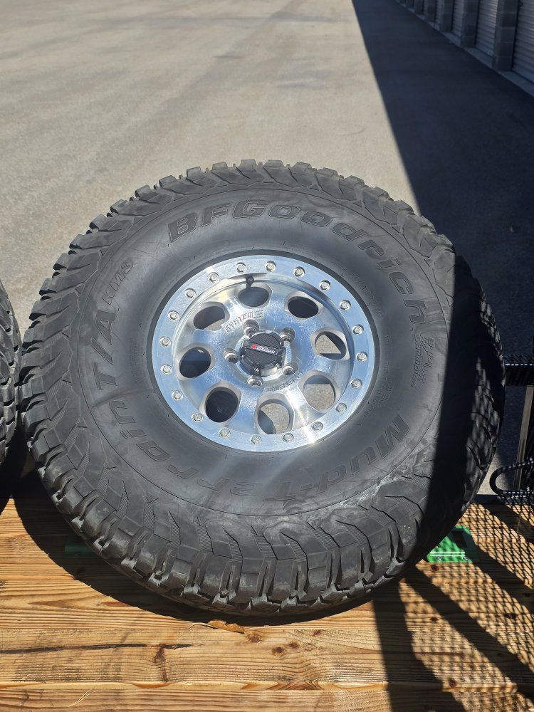35x11r15 BFGoodrich Mud-Terrain T/A KM3 Tires with System 3 Beadlock Wheels, Set of 4