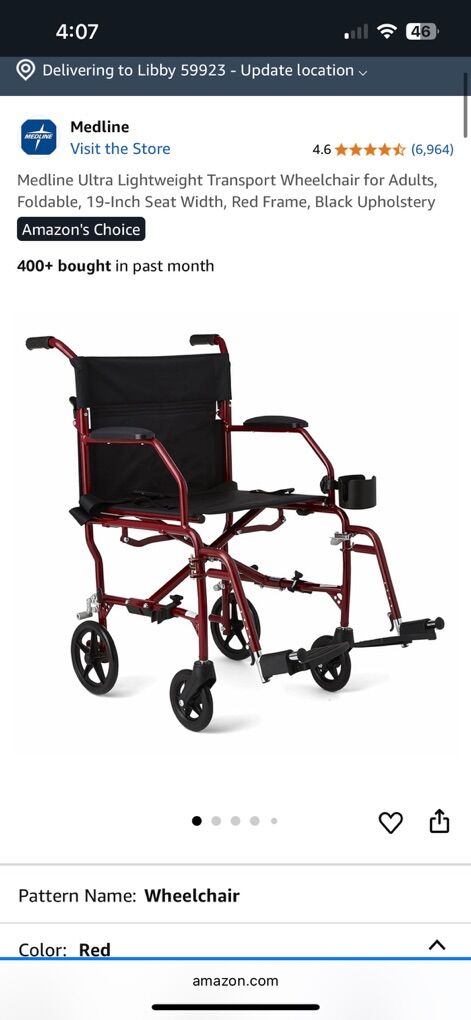 Medine ultralight Transport Wheelchair