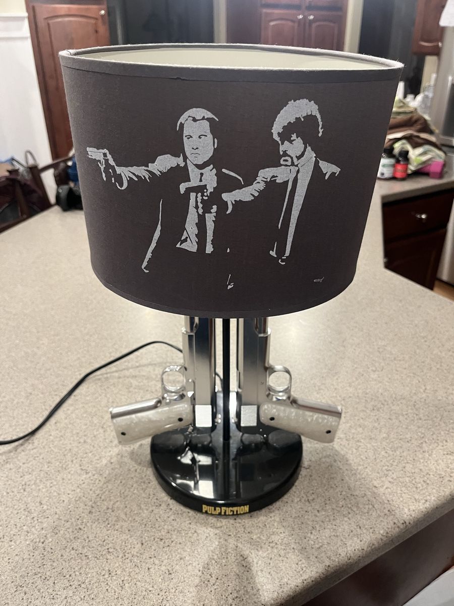 Pulp Fiction Miramax Table Lamp with Gun Base - Jules & Vincent Lampshade