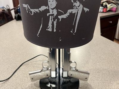 Pulp Fiction Miramax Table Lamp with Gun Base - Jules & Vincent Lampshade