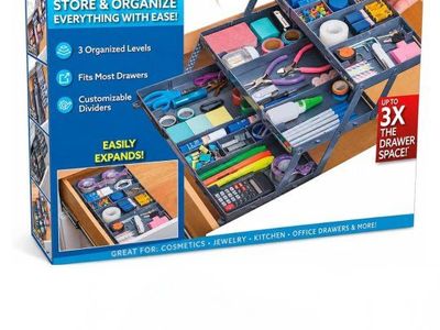 Brand new Ontel Smart Drawer Organizer Multi-Level 3-Tier Storage Tray