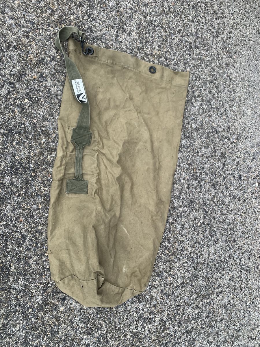 Vintage US Military Style Army Green American camper Canvas Large Duffle Bag