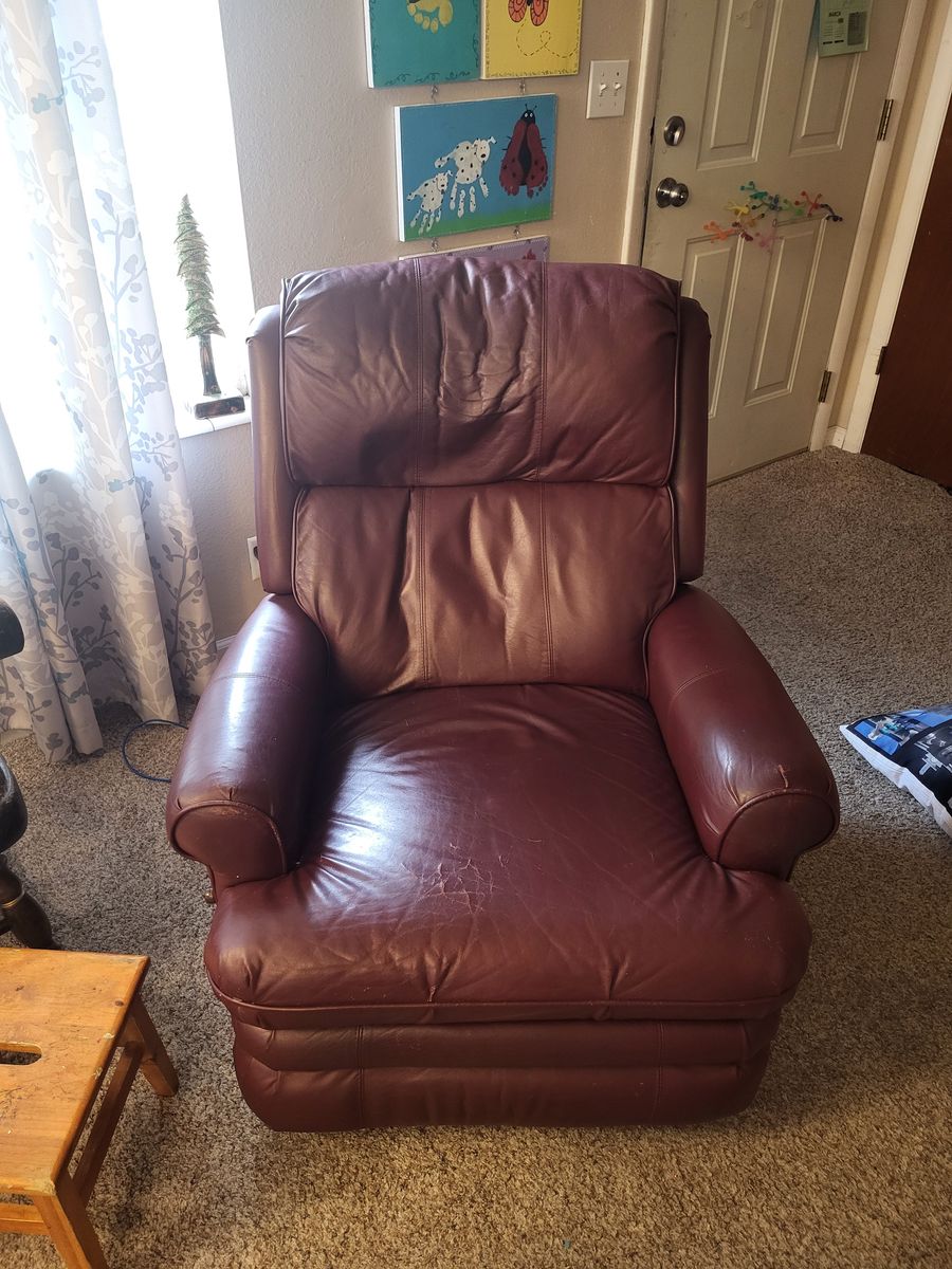 Leather chair recliner