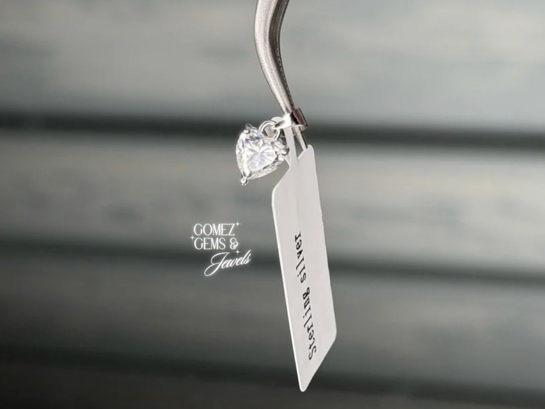 Sterling Silver Moissanite Heart Pendant