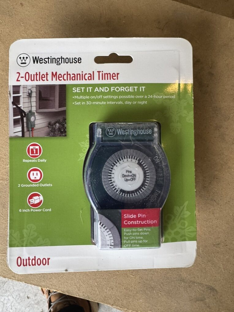 Westinghouse Outdoor Mechanical Timer – 2 Outlet