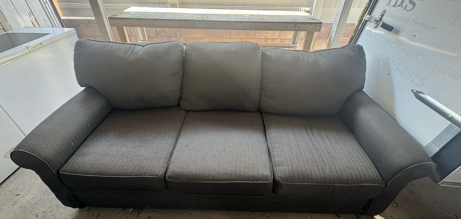 Dark Grey Sofa and Loveseat Living Room Couch Set