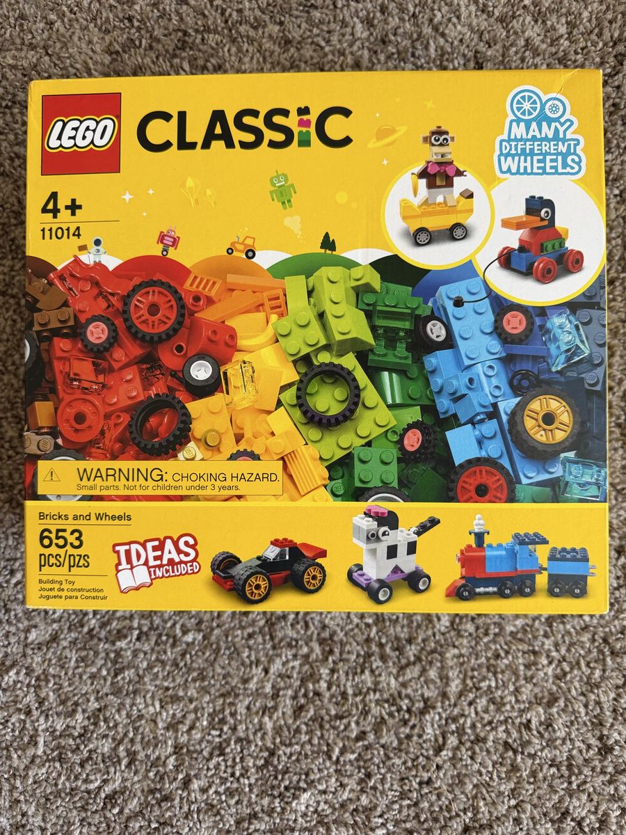 LEGO Classic Bricks and Wheels (11014) - 653 Pieces, Ages 4+