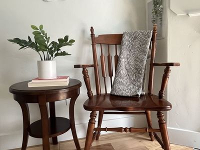 Vintage Tell City Maple Cattail Dining Armchair - 36.5" H, 21" W Seat, Great Condition