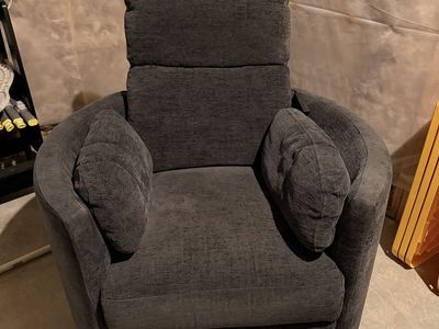 Ink Blue (Slate Grey) Power Oversized Swivel + Glider + Recliner with USB
