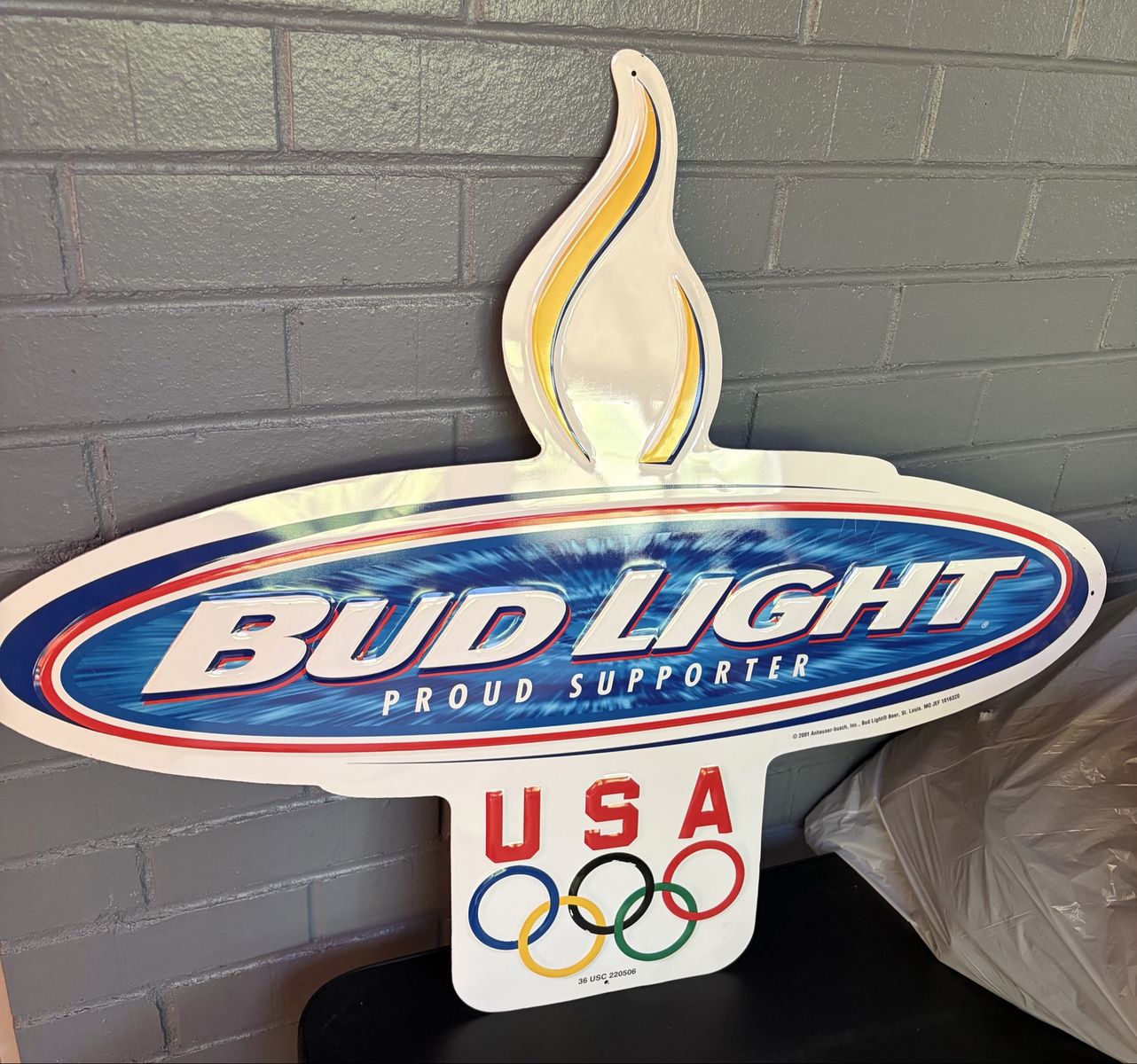 Bud light Olympic USA proud supporter sign