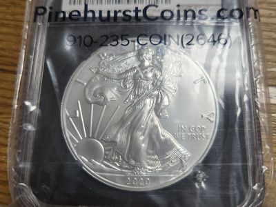 Almost Unheard of black core2020(S) American Silver Eagle Emergency Production MS 70 Coin Struck at San Francisco Mint