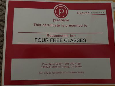 4 Classes for Pure Barre - Sandy