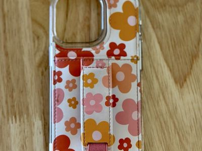 Walli iPhone 13 Pro Phone Case Retro Floral Design with Grip and Card Pocket