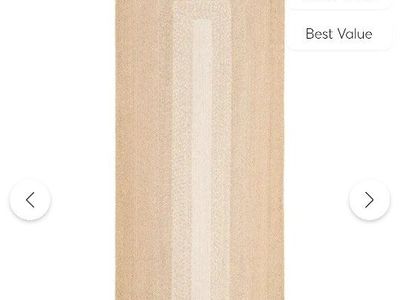 New Ivory 2' 7” x 8' Handmade Braided Wool Runner