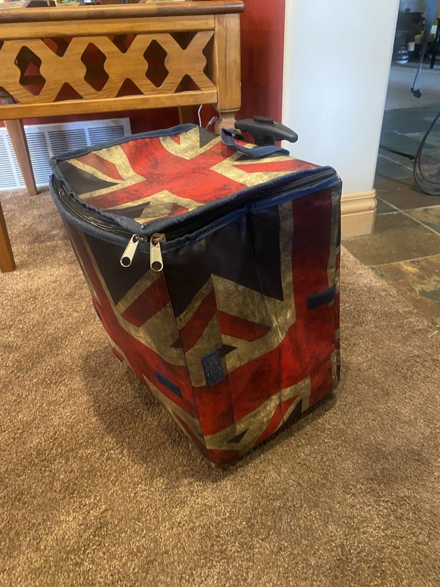 Union Jack Rolling Luggage Bag with Telescopic Handle