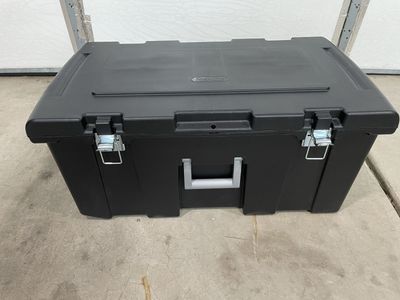 Sterilite Black Plastic Storage Box Tote with Metal Latches