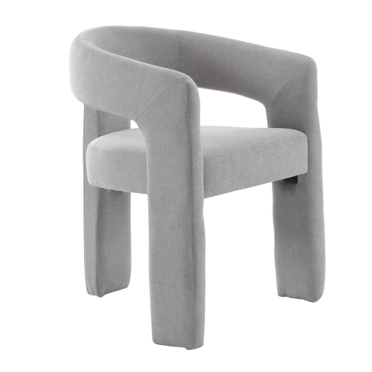 DAYALANE Upholstered Grey Chenille Modern Barrel Accent Chair