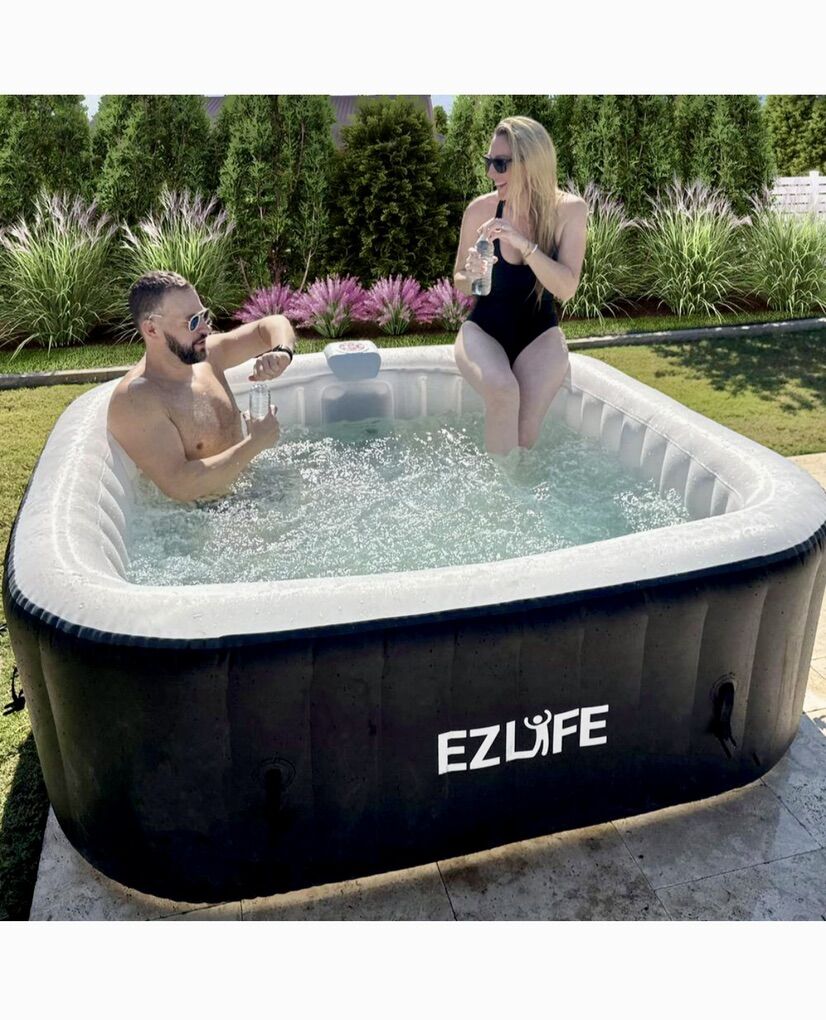 EZLife 6-Person Inflatable Square Spa