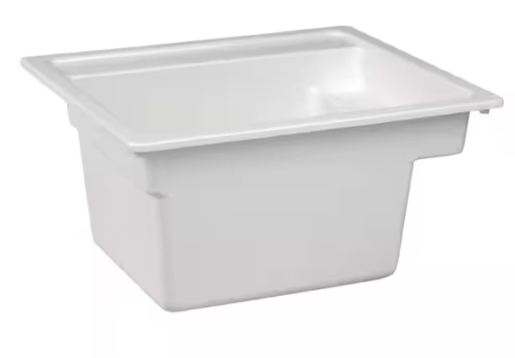 MUSTEE Vector 22 in. x 25 in. Fiberglass Self-Rimming MultiTask Sink in White