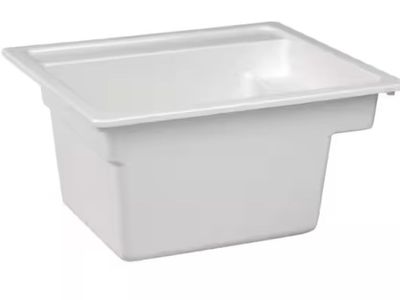 MUSTEE Vector 22 in. x 25 in. Fiberglass Self-Rimming MultiTask Sink in White