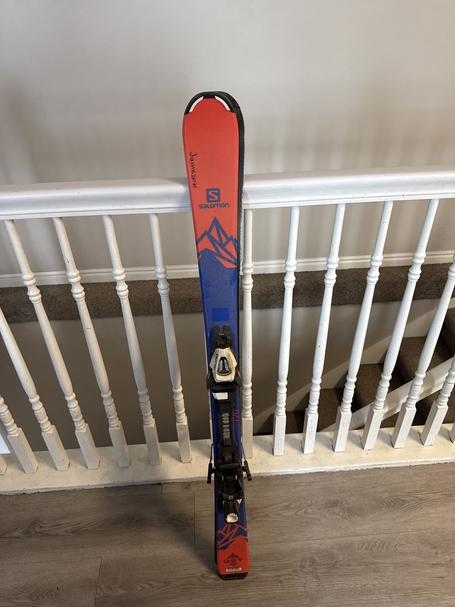 Salomon QST 120 Jameson Freeride Skis w/ Bindings - Red/Blue, UsedGood