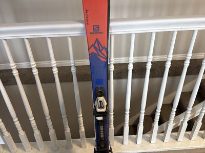 Salomon QST 120 Jameson Freeride Skis w/ Bindings - Red/Blue, UsedGood