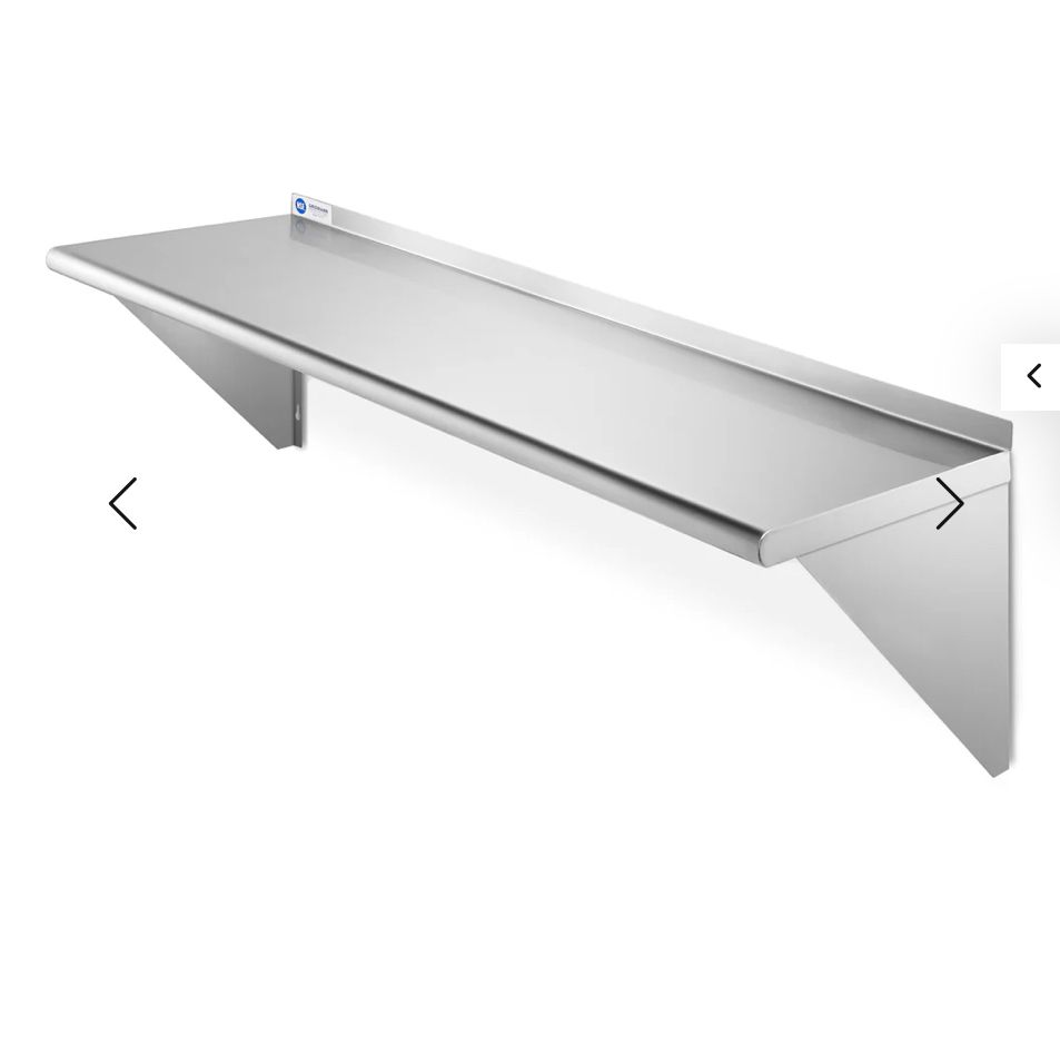 New 12x48 Stainless Steel Wall-Mount Shelf
