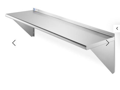 New 12x48 Stainless Steel Wall-Mount Shelf