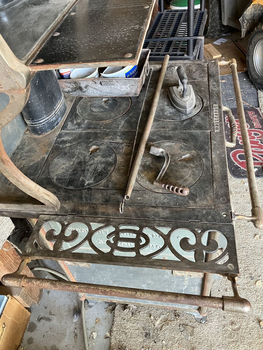 antique wood coal cook stove